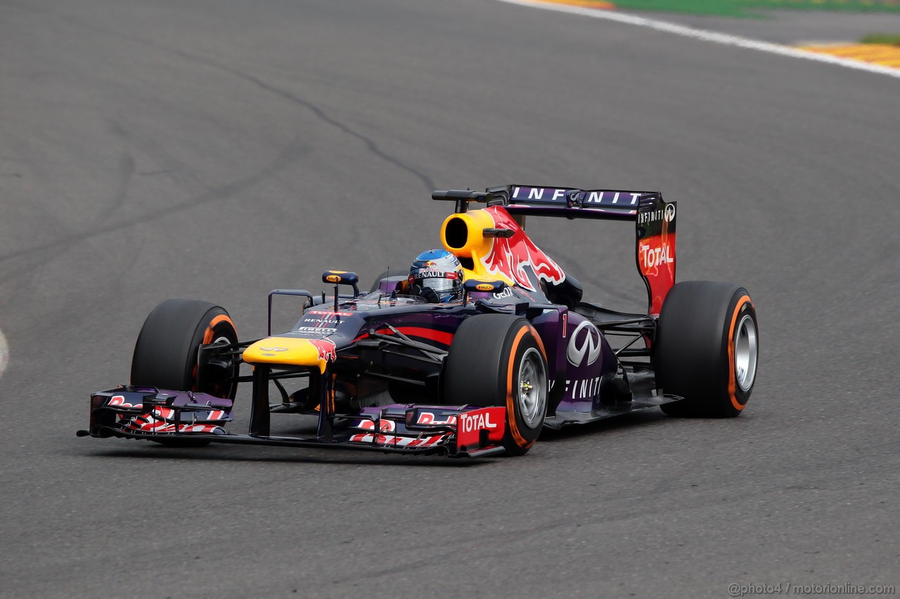 GP BELGIO, 24.08.2013- Prove Libere 3, Sebastian Vettel (GER) Red Bull Racing RB9 