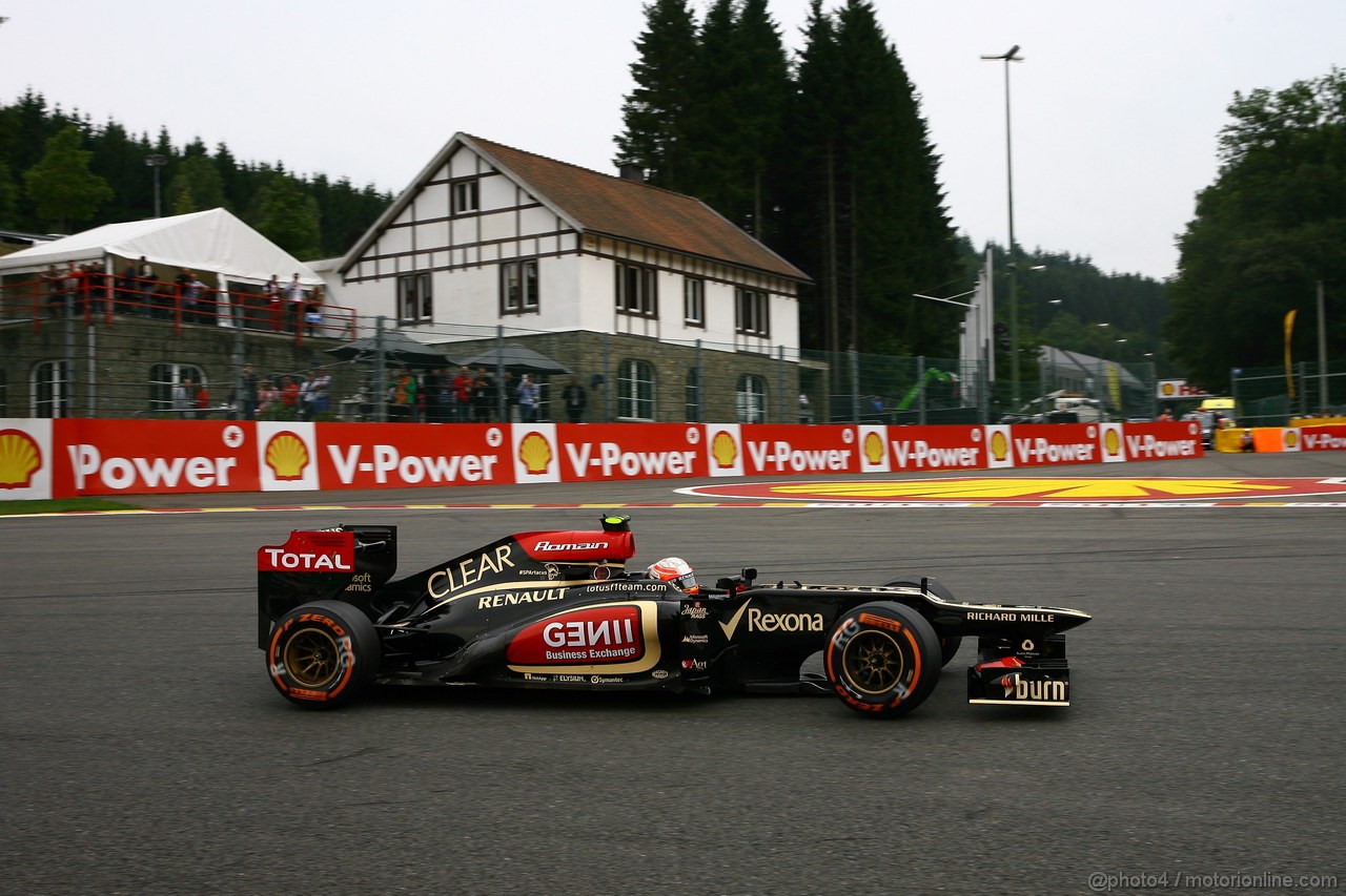 GP BELGIO, 24.08.2013- Prove Libere 3, Romain Grosjean (FRA) Lotus F1 Team E21 