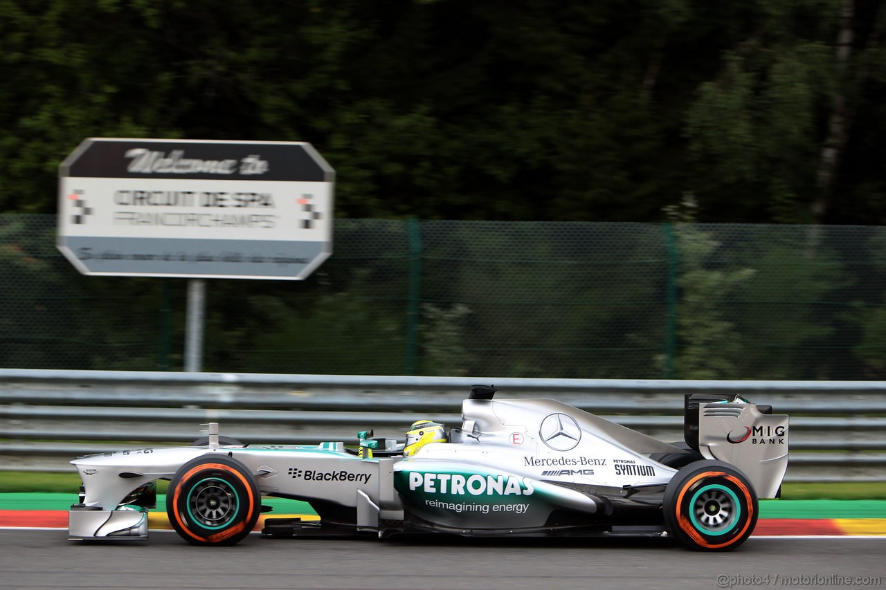 GP BELGIO, 24.08.2013- Prove Libere 3, Nico Rosberg (GER) Mercedes AMG F1 W04 