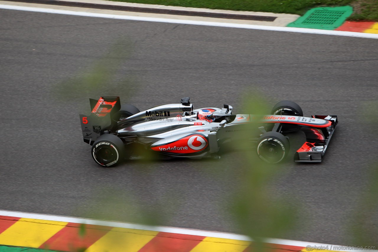 GP BELGIO, 24.08.2013- Prove Libere 3, Jenson Button (GBR) McLaren Mercedes MP4-28 