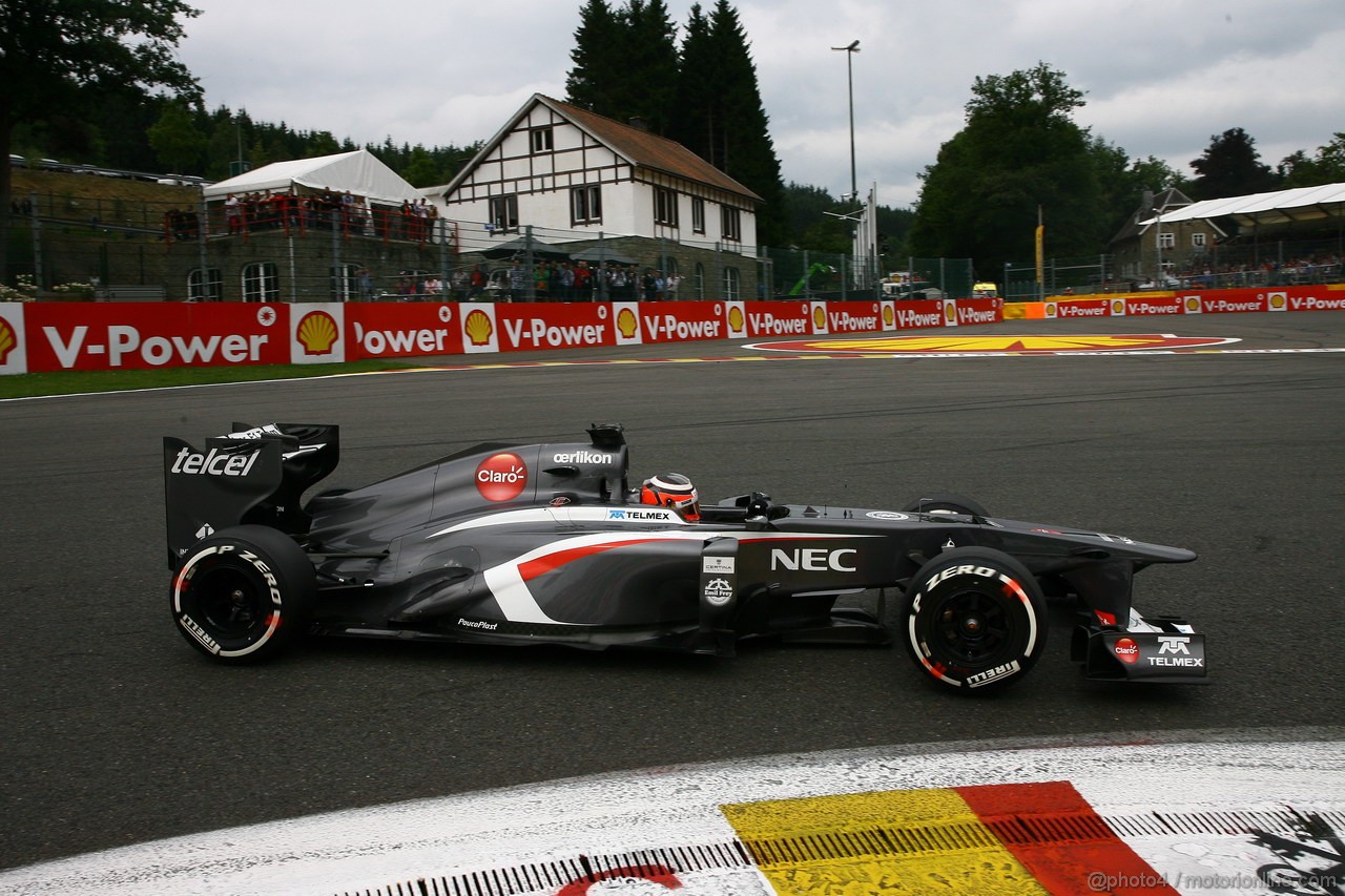 GP BELGIO, 24.08.2013- Prove Libere 3, Nico Hulkenberg (GER) Sauber F1 Team C32 