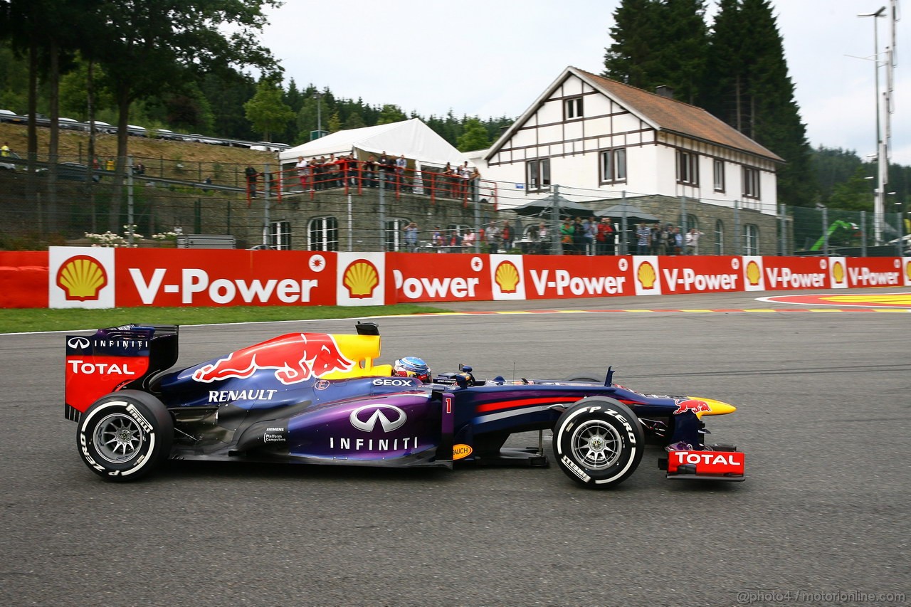 GP BELGIO, 24.08.2013- Prove Libere 3, Sebastian Vettel (GER) Red Bull Racing RB9 