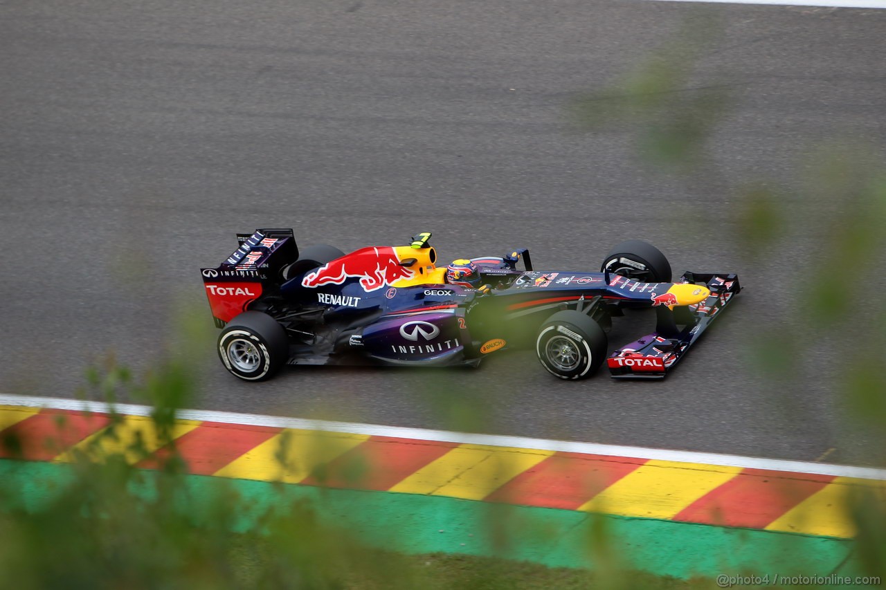 GP BELGIO, 24.08.2013- Prove Libere 3, Mark Webber (AUS) Red Bull Racing RB9 