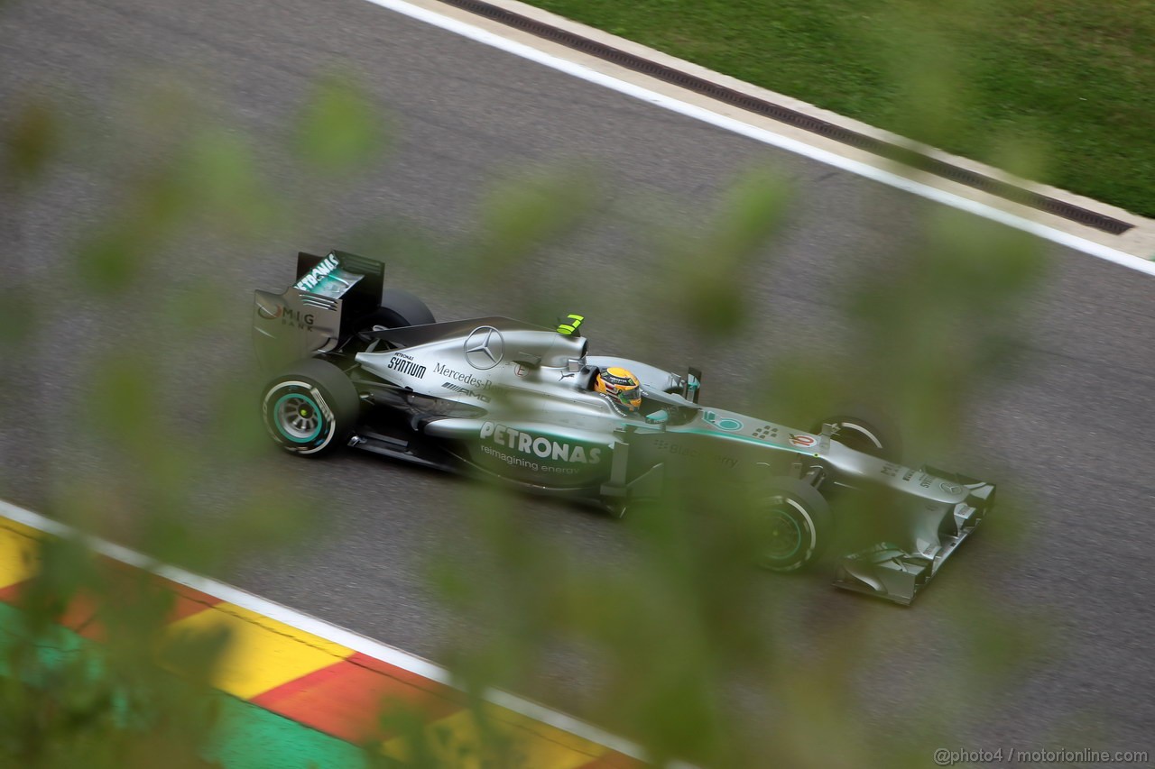 GP BELGIO, 24.08.2013- Prove Libere 3, Lewis Hamilton (GBR) Mercedes AMG F1 W04 