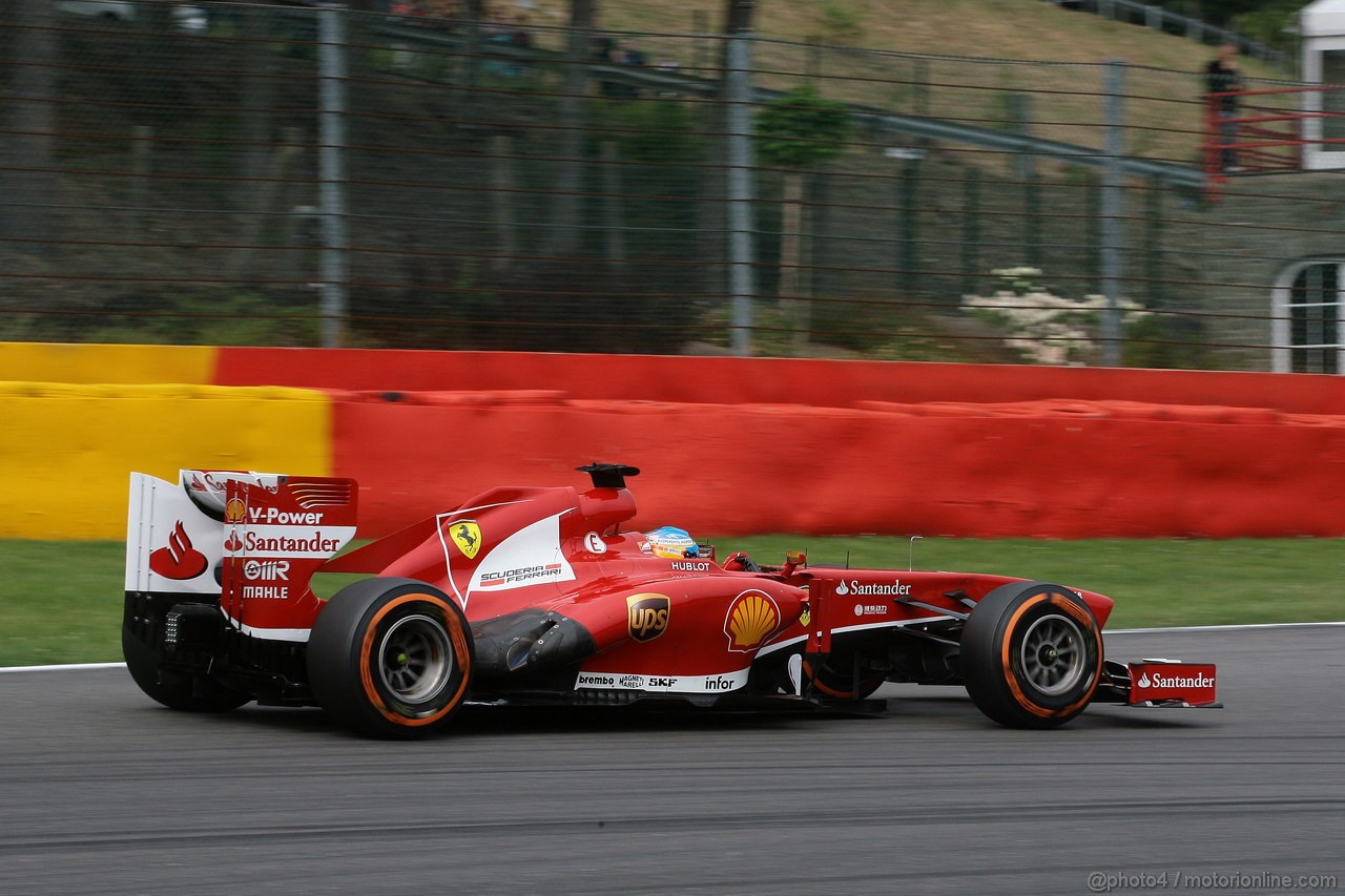 GP BELGIO, 24.08.2013- Prove Libere 3, Fernando Alonso (ESP) Ferrari F138 