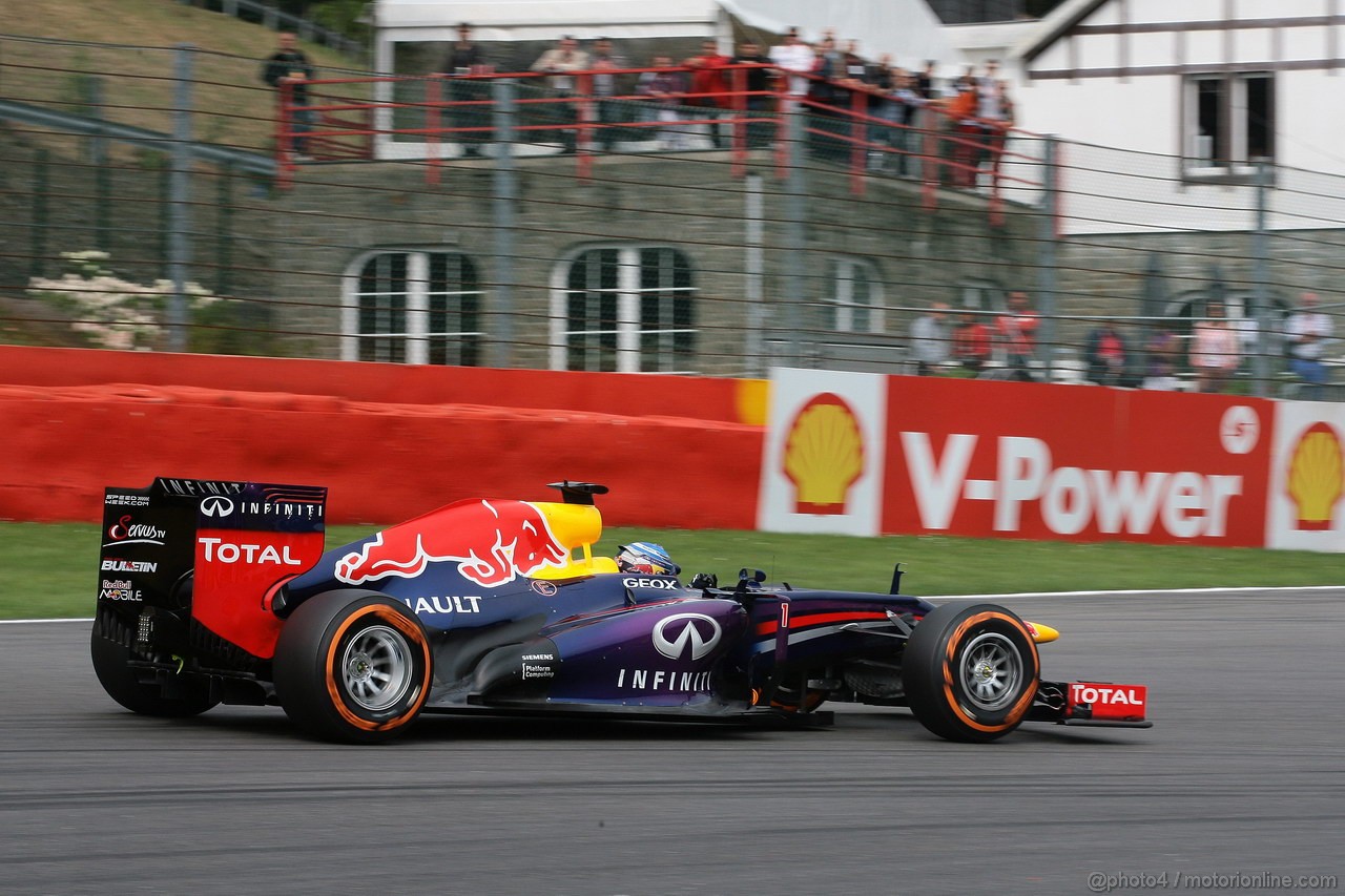 GP BELGIO, 24.08.2013- Prove Libere 3, Sebastian Vettel (GER) Red Bull Racing RB9 