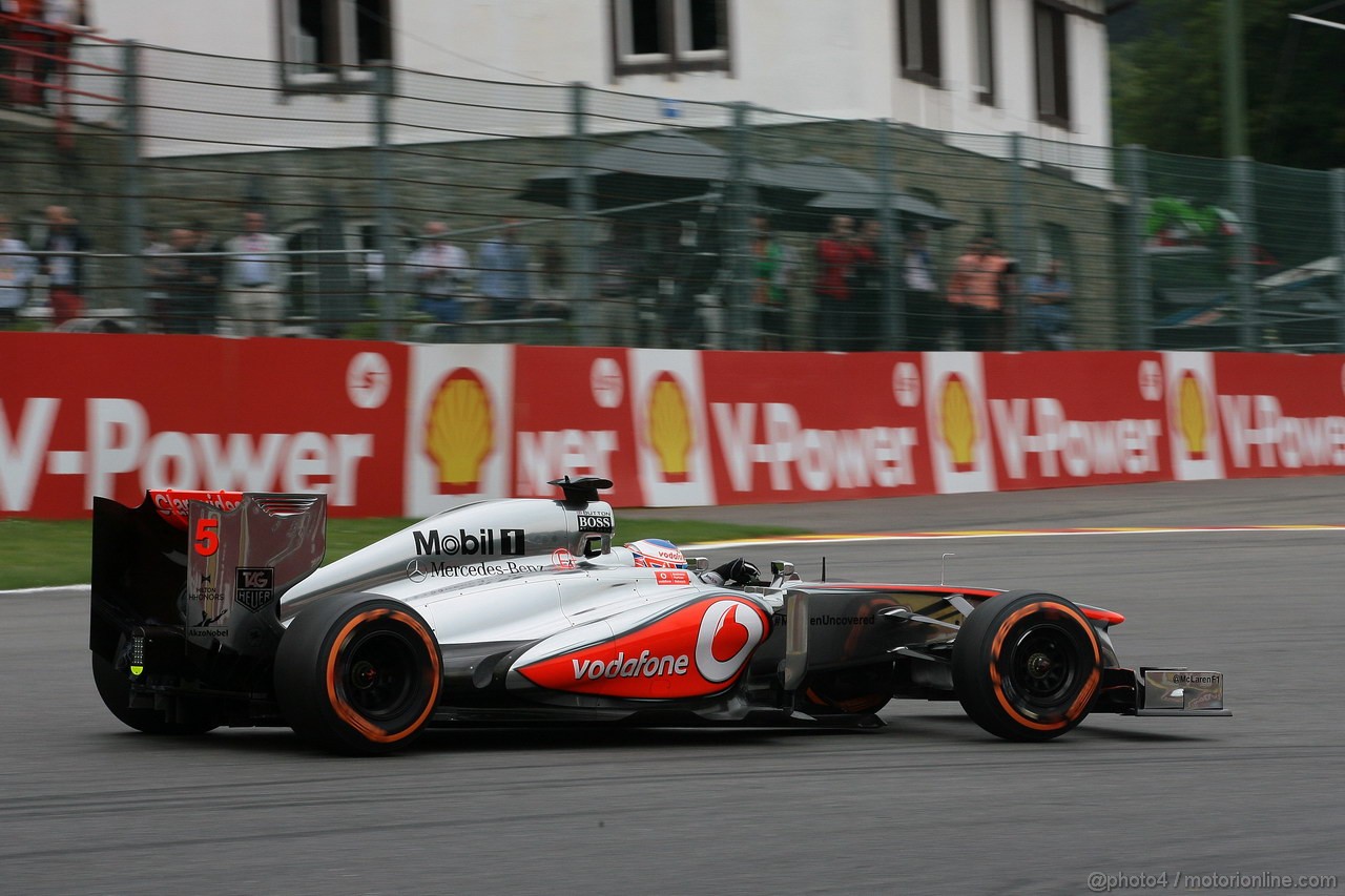 GP BELGIO, 24.08.2013- Prove Libere 3, Jenson Button (GBR) McLaren Mercedes MP4-28 