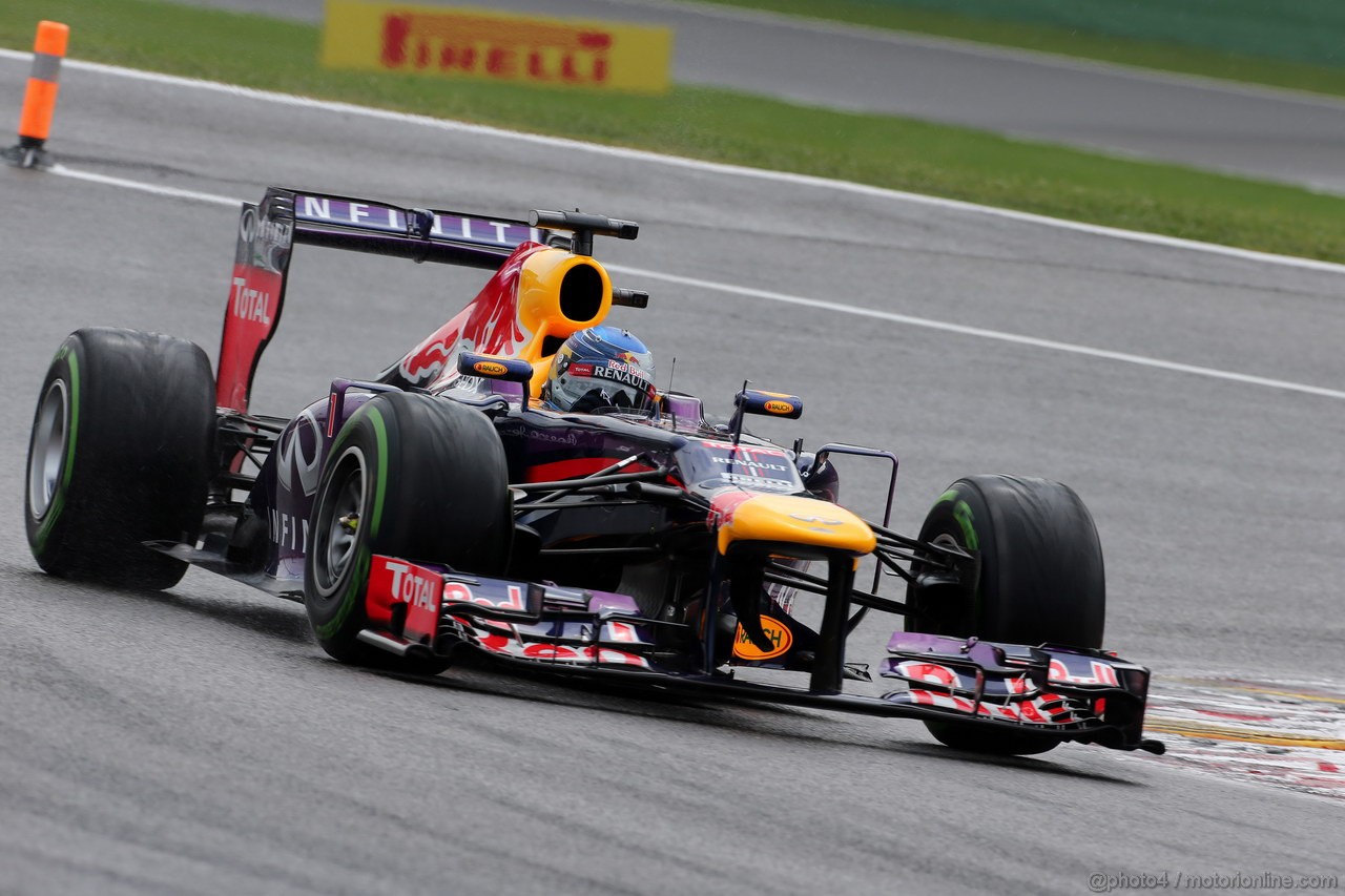 GP BELGIO, 24.08.2013- Qualifiche, Sebastian Vettel (GER) Red Bull Racing RB9 