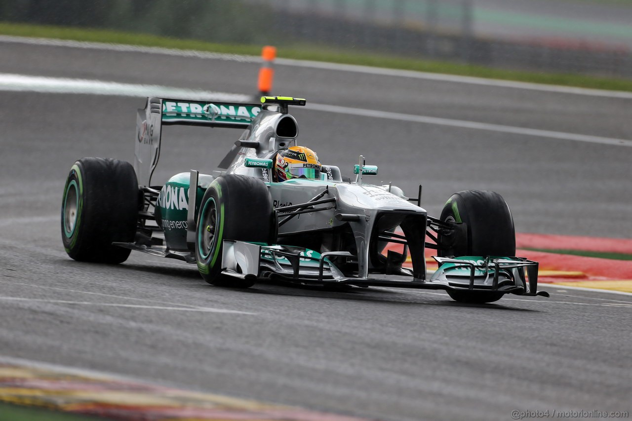 GP BELGIO, 24.08.2013- Qualifiche, Lewis Hamilton (GBR) Mercedes AMG F1 W04 