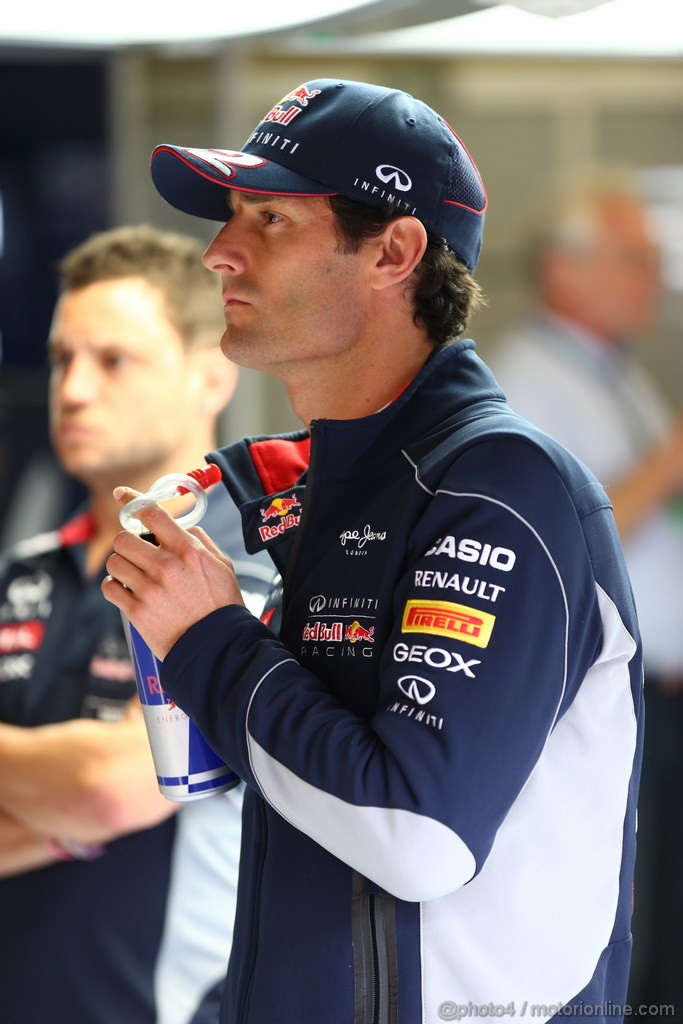 GP BELGIO, 24.08.2013- Mark Webber (AUS) Red Bull Racing RB9 