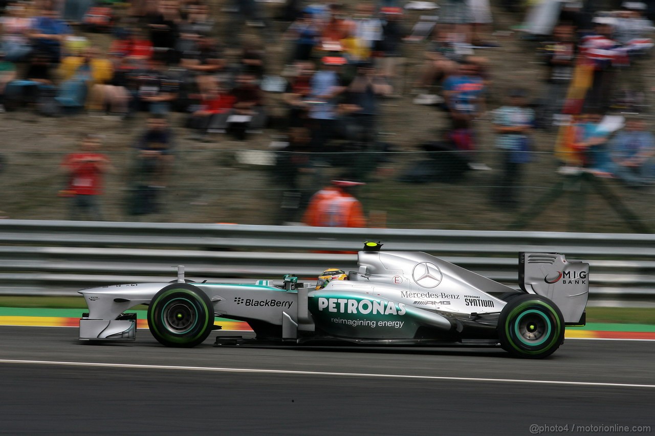 GP BELGIO, 24.08.2013- Qualifiche, Lewis Hamilton (GBR) Mercedes AMG F1 W04 