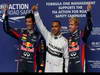 GP BELGIO, 24.08.2013- Qualifiche, Sebastian Vettel (GER) Red Bull Racing RB9 pole position, secondo Sebastian Vettel (GER) Red Bull Racing RB9 e terzo Mark Webber (AUS) Red Bull Racing RB9 