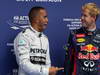 GP BELGIO, 24.08.2013- Qualifiche, Lewis Hamilton (GBR) Mercedes AMG F1 W04 pole position e Sebastian Vettel (GER) Red Bull Racing RB9 secondo