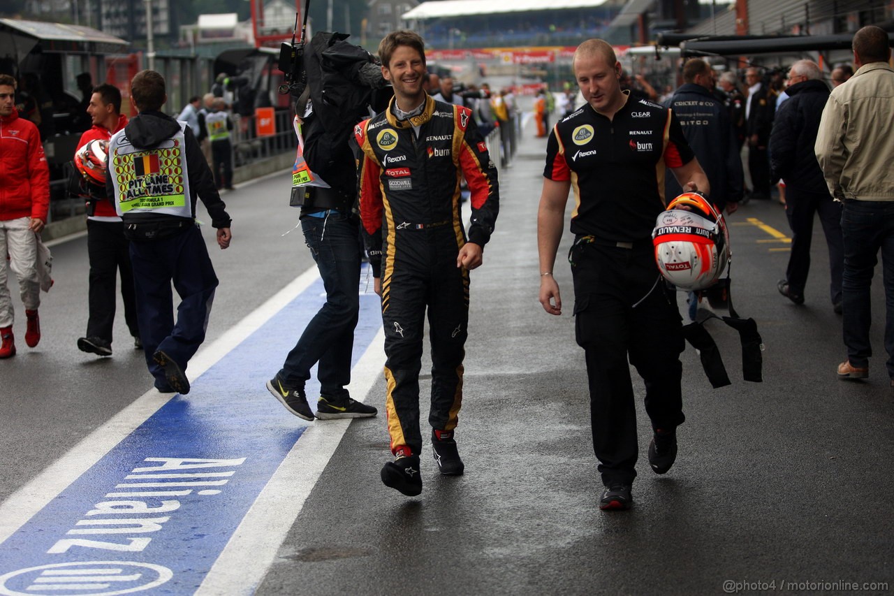 GP BELGIO, 23.08.2013- Prove Libere 1, Romain Grosjean (FRA) Lotus F1 Team E21 