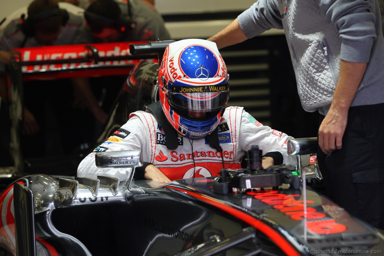 GP BELGIO, 23.08.2013- Prove Libere 1, Jenson Button (GBR) McLaren Mercedes MP4-28 