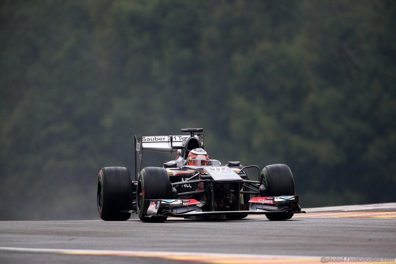 GP BELGIO, 23.08.2013- Prove Libere 1, Nico Hulkenberg (GER) Sauber F1 Team C32 