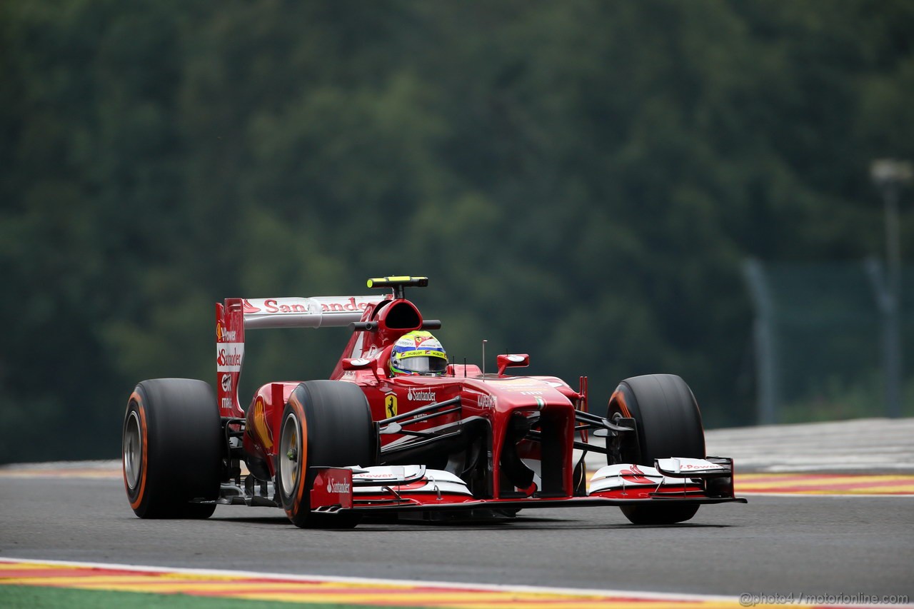 GP BELGIO, 23.08.2013- Prove Libere 1, Felipe Massa (BRA) Ferrari F138 