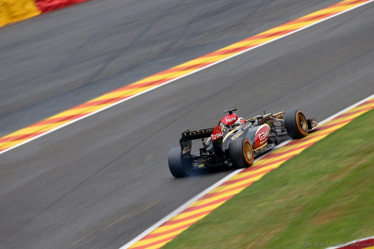 GP BELGIO, 23.08.2013- Prove Libere 1, Kimi Raikkonen (FIN) Lotus F1 Team E21 