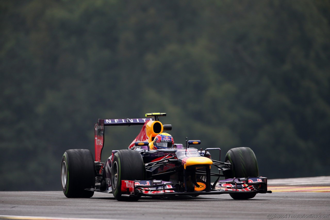 GP BELGIO, 23.08.2013- Prove Libere 1, Mark Webber (AUS) Red Bull Racing RB9 