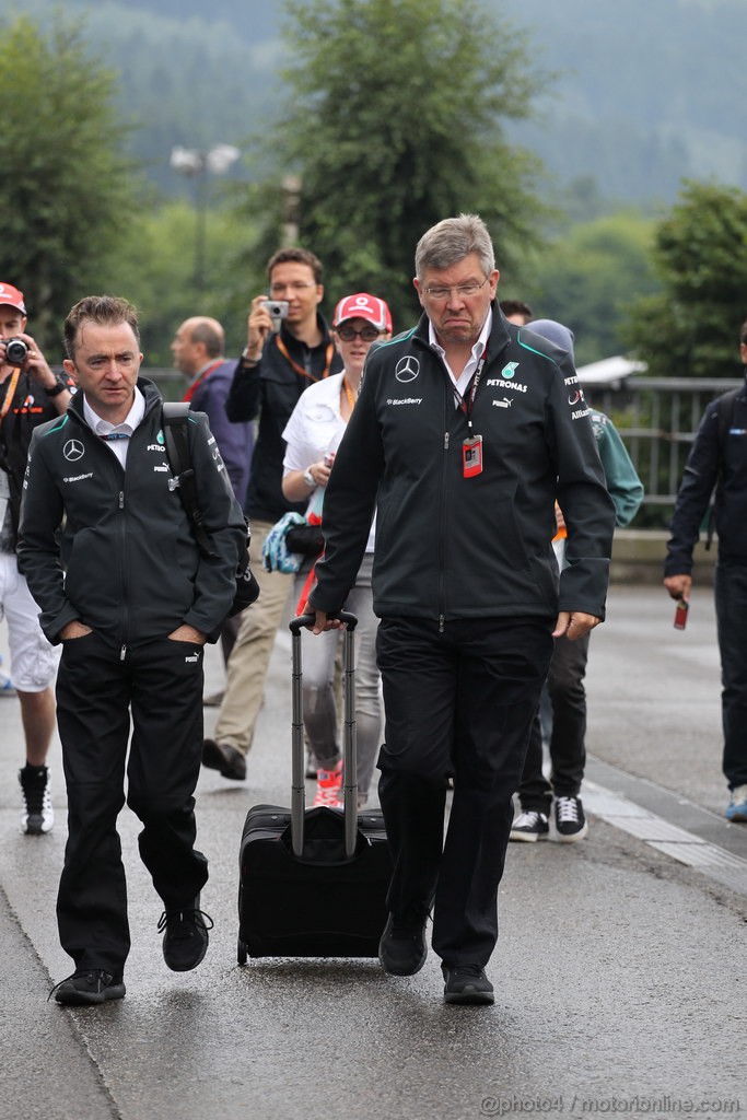 GP BELGIO, 23.08.2013- Prove Libere 1, Ross Brawn (GBR), Team Principal, Mercedes GP 