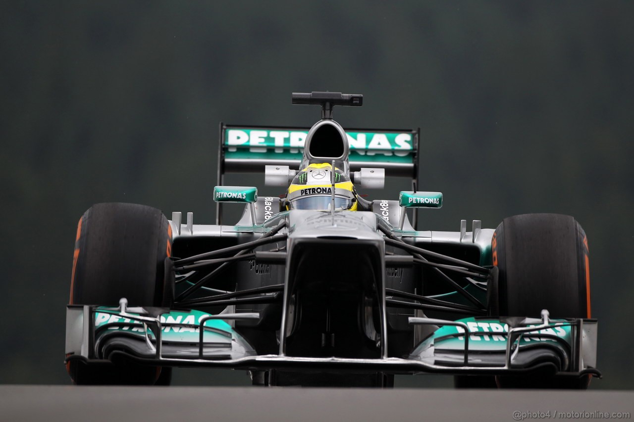 GP BELGIO, 23.08.2013- Prove Libere 1, Nico Rosberg (GER) Mercedes AMG F1 W04 