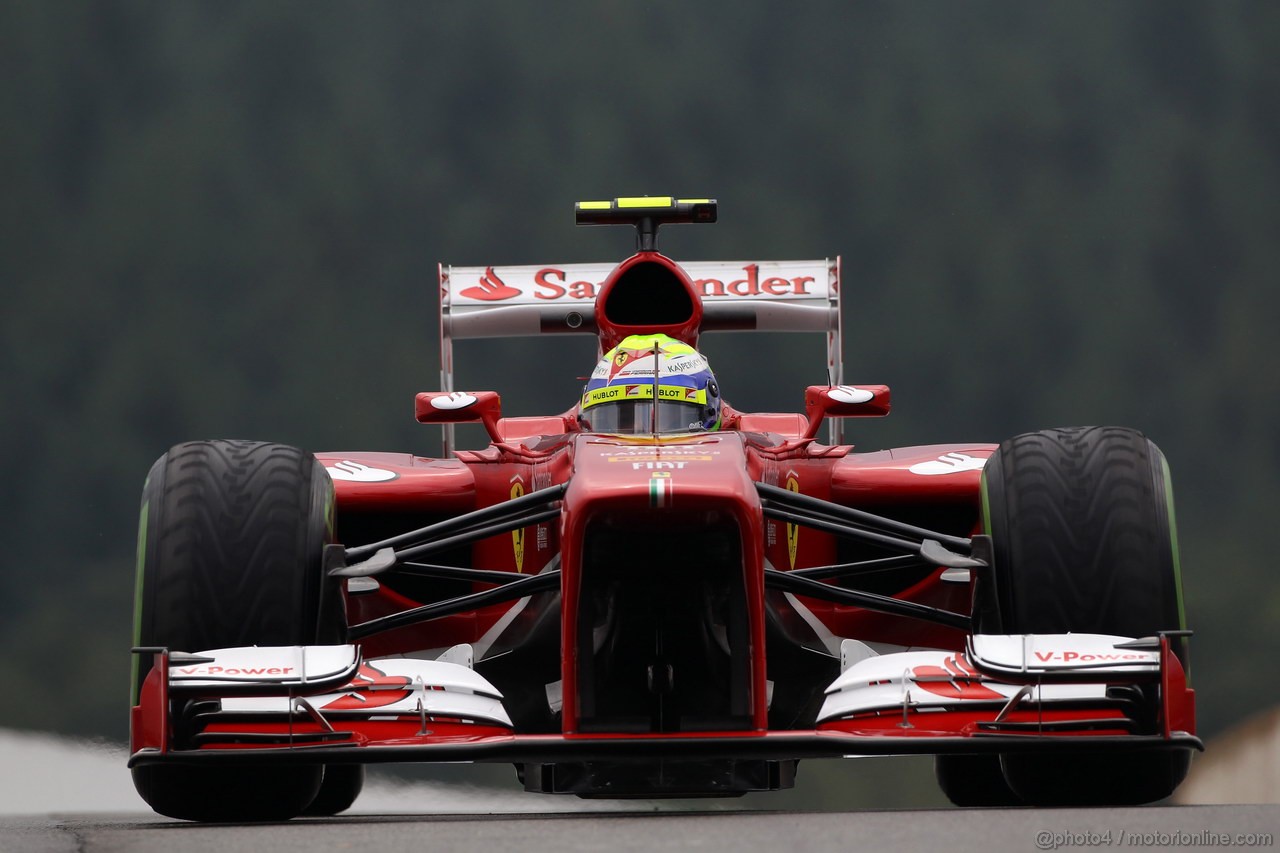 GP BELGIO, 23.08.2013- Prove Libere 1, Felipe Massa (BRA) Ferrari F138 