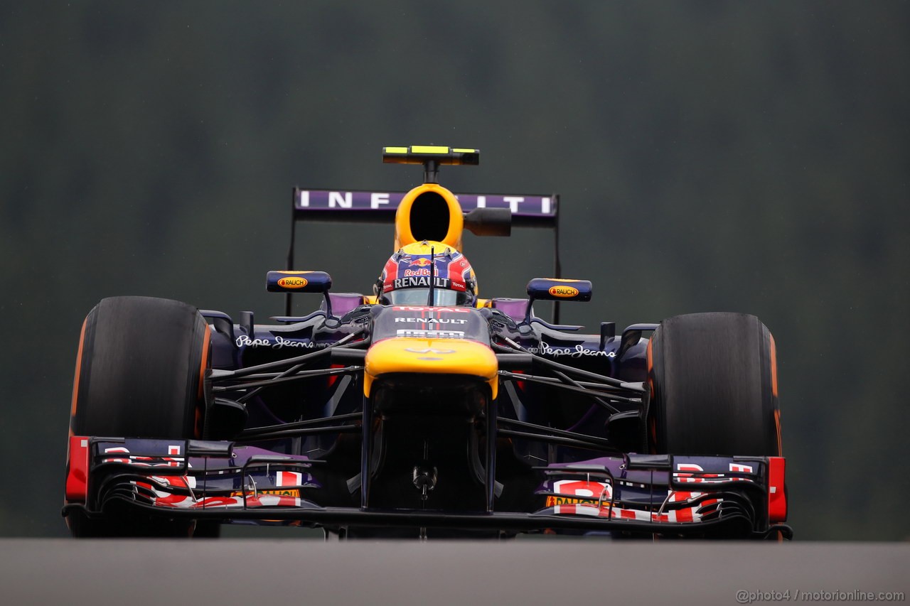 GP BELGIO, 23.08.2013- Prove Libere 1, Mark Webber (AUS) Red Bull Racing RB9 