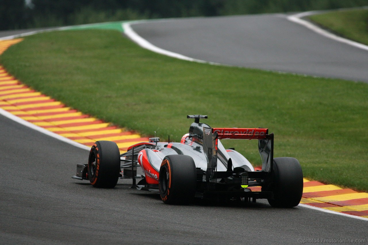 GP BELGIO, 23.08.2013- Prove Libere 1, Jenson Button (GBR) McLaren Mercedes MP4-28 