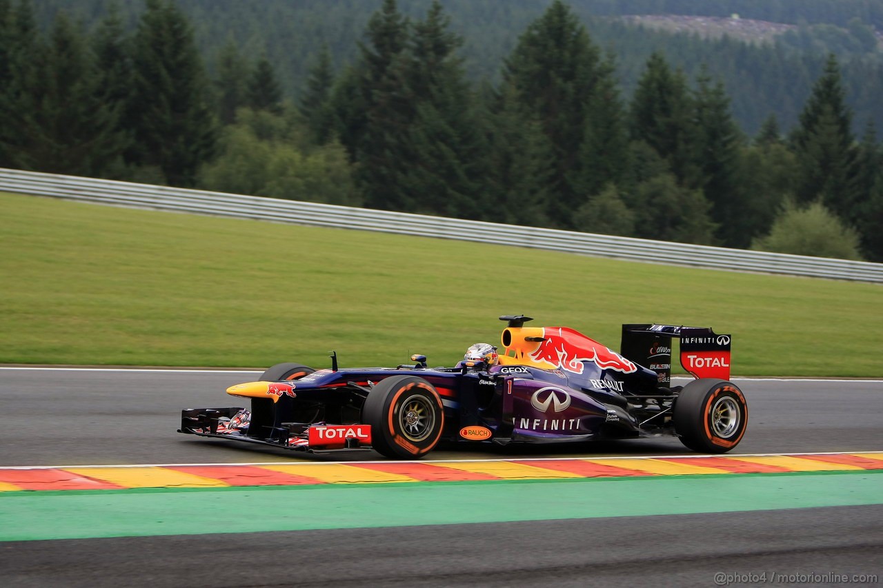 GP BELGIO, 23.08.2013- Prove Libere 1, Sebastian Vettel (GER) Red Bull Racing RB9 