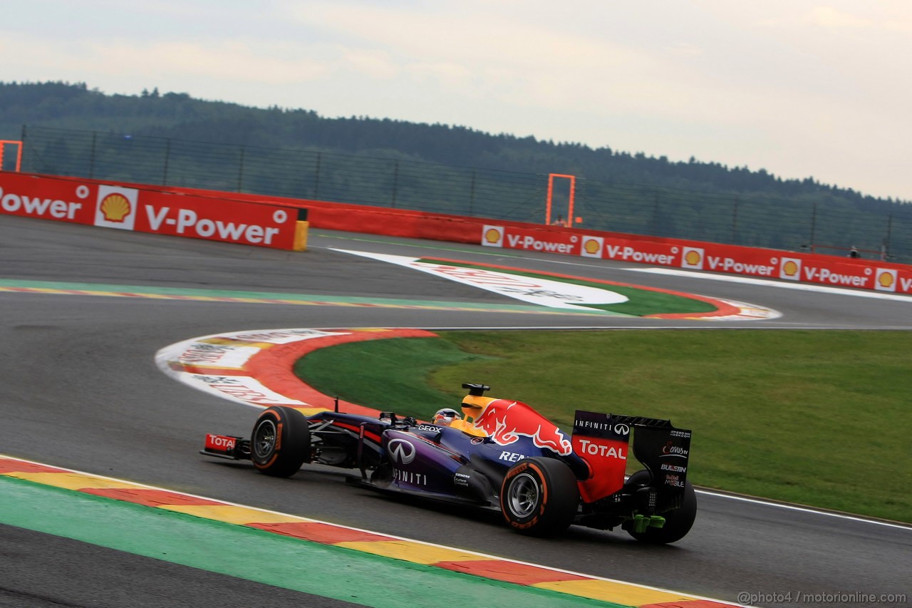 GP BELGIO, 23.08.2013- Prove Libere 1, Sebastian Vettel (GER) Red Bull Racing RB9 