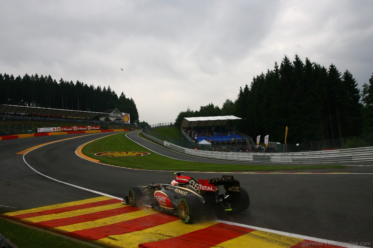 GP BELGIO, 23.08.2013- Prove Libere 1, Romain Grosjean (FRA) Lotus F1 Team E21 