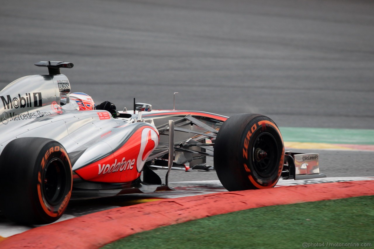 GP BELGIO, 23.08.2013- Prove Libere 1, Jenson Button (GBR) McLaren Mercedes MP4-28 