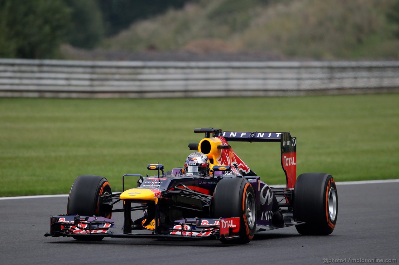 GP BELGIO, 23.08.2013- Prove Libere 1, Sebastian Vettel (GER) Red Bull Racing RB9 