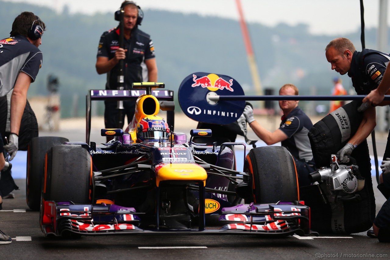 GP BELGIO, 23.08.2013- Prove Libere 1, Mark Webber (AUS) Red Bull Racing RB9 