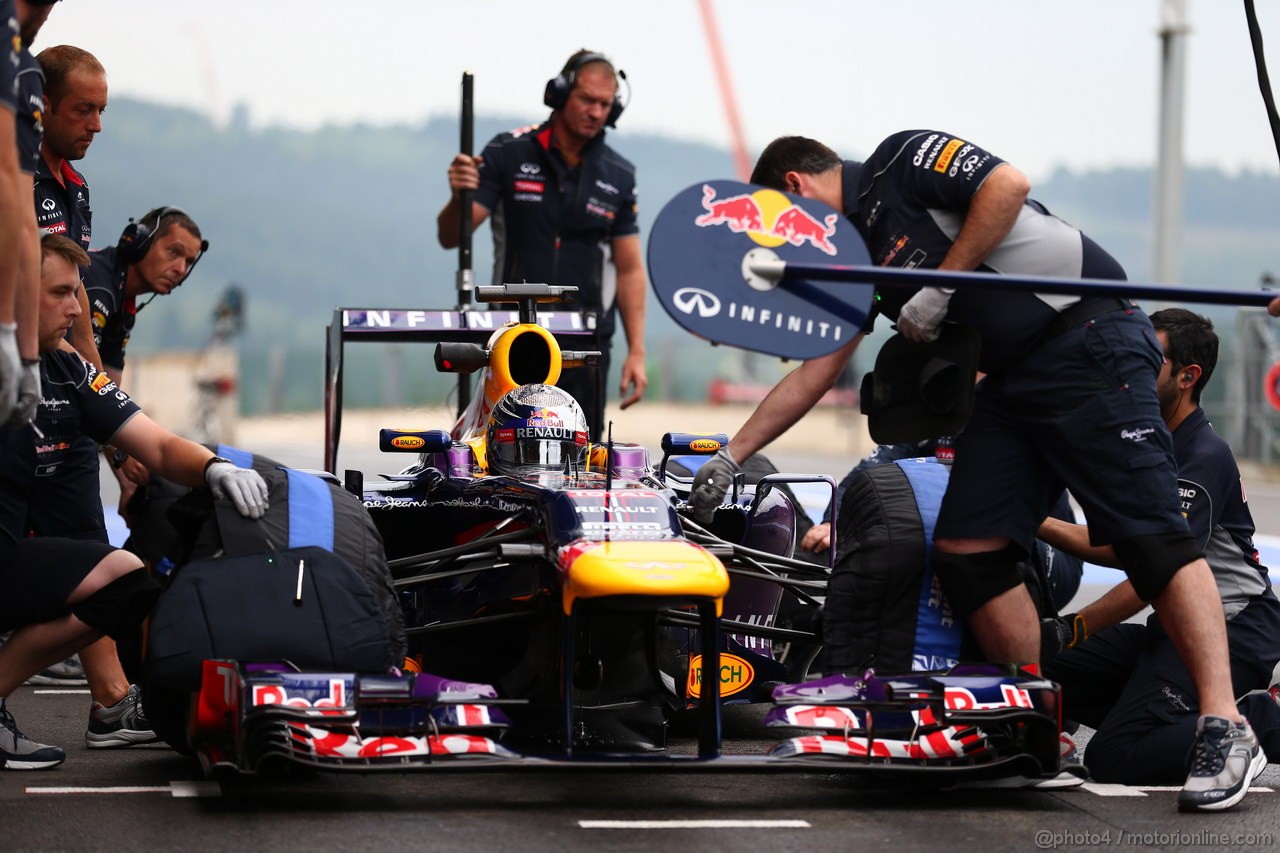 GP BELGIO, 23.08.2013- Prove Libere 1, Sebastian Vettel (GER) Red Bull Racing RB9 