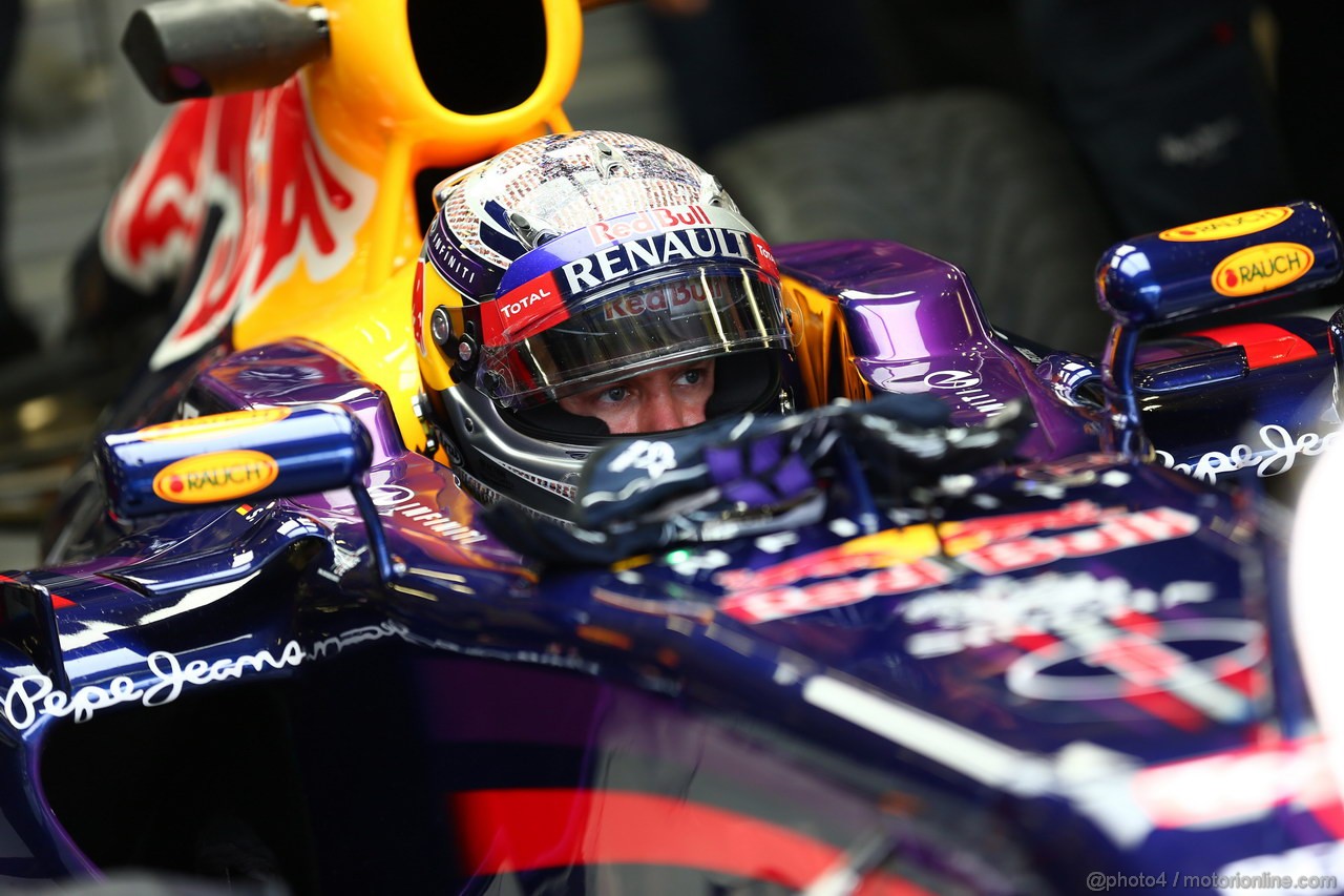 GP BELGIO, 23.08.2013- Prove Libere 1, Sebastian Vettel (GER) Red Bull Racing RB9 