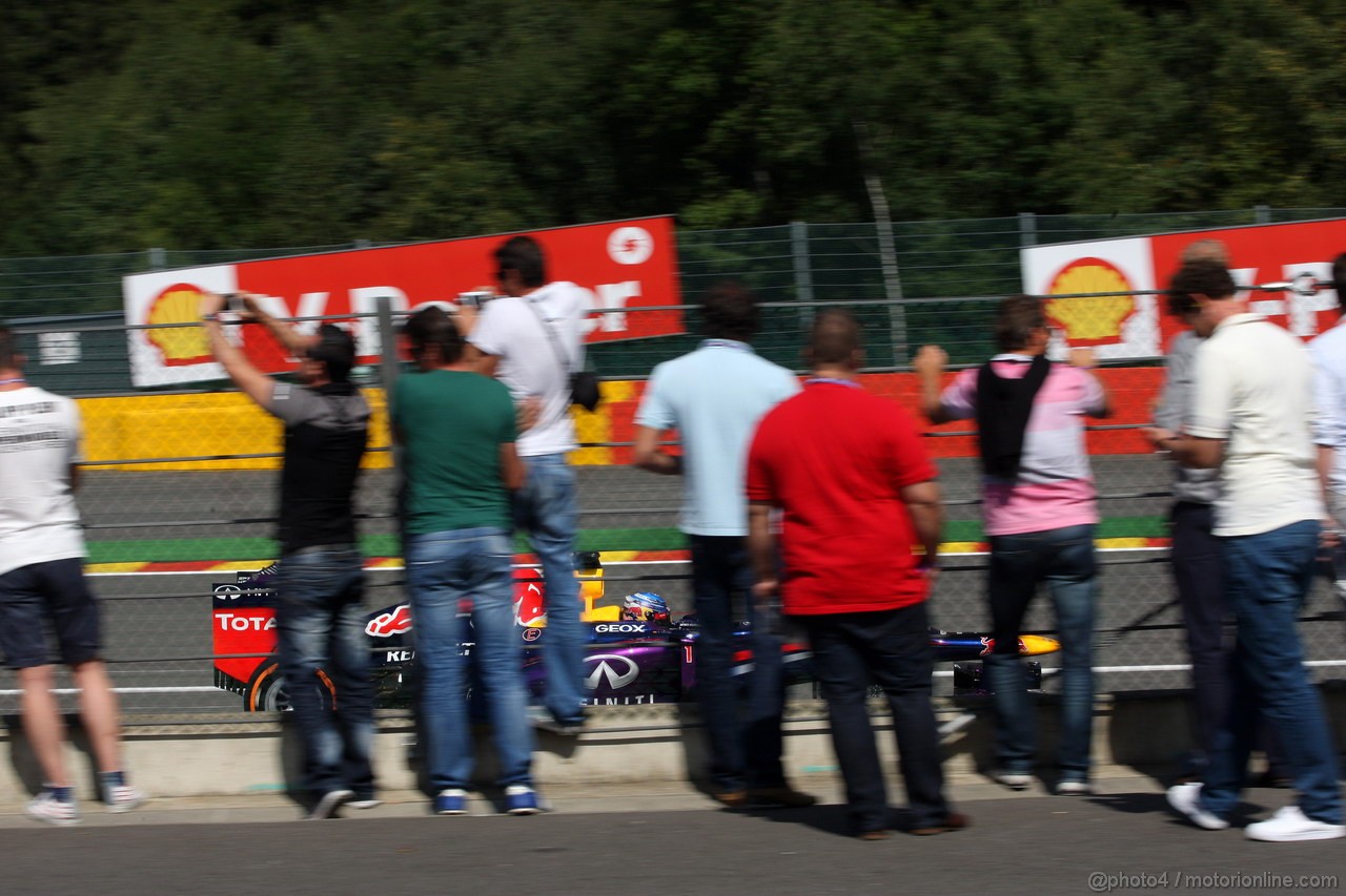 GP BELGIO, 23.08.2013- Prove Libere 2, Sebastian Vettel (GER) Red Bull Racing RB9 