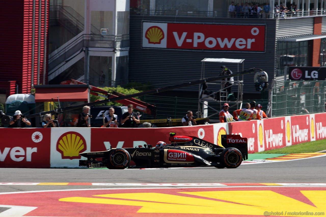 GP BELGIO, 23.08.2013- Prove Libere 2, Romain Grosjean (FRA) Lotus F1 Team E21 