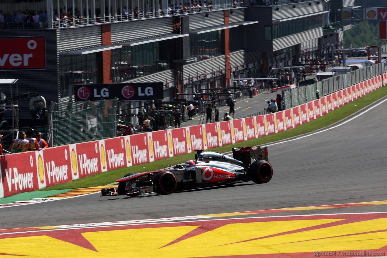 GP BELGIO, 23.08.2013- Prove Libere 2, Jenson Button (GBR) McLaren Mercedes MP4-28 