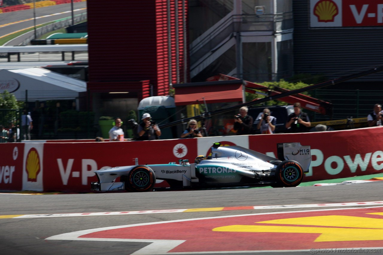 GP BELGIO, 23.08.2013- Prove Libere 2, Lewis Hamilton (GBR) Mercedes AMG F1 W04 