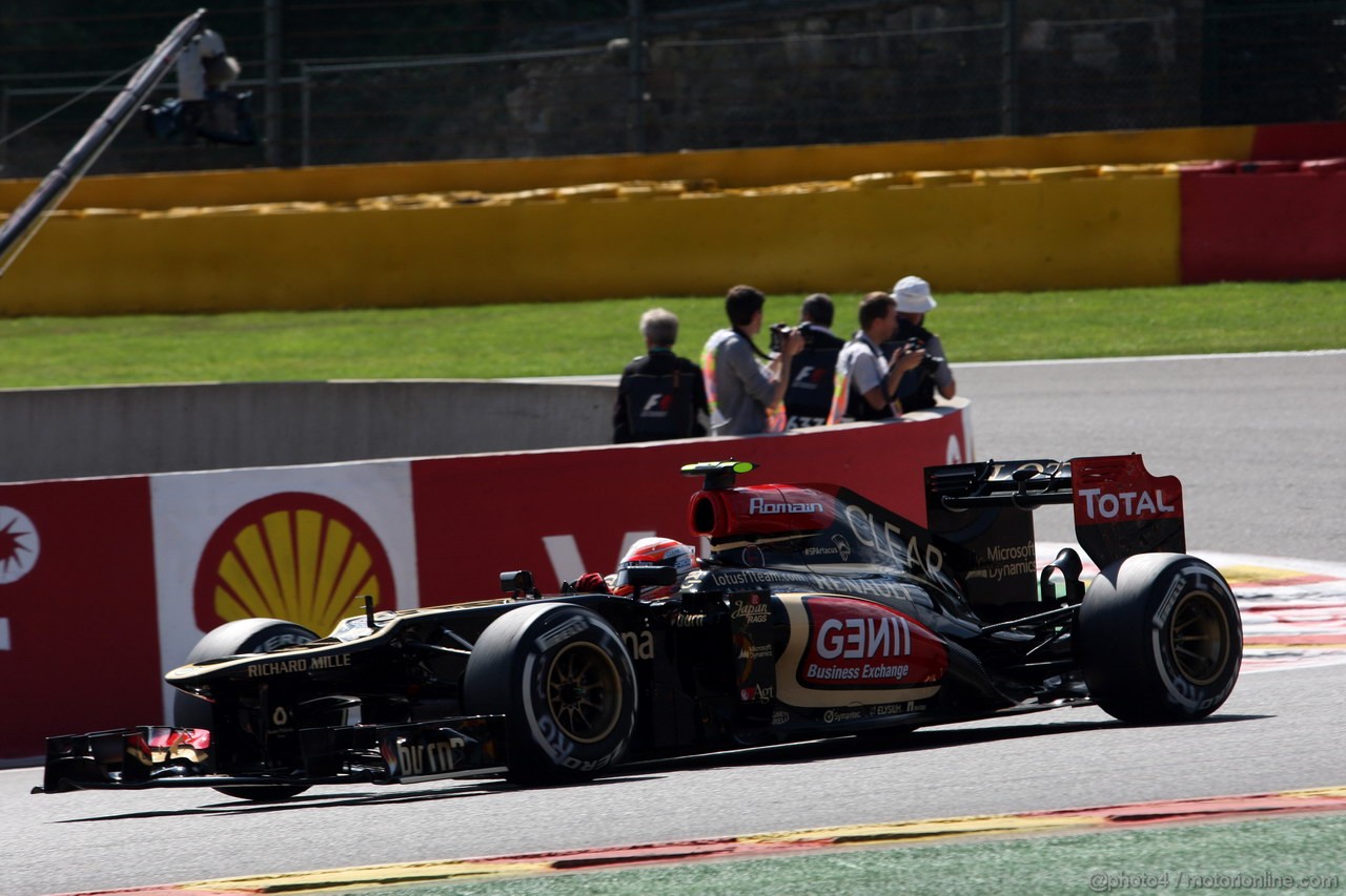 GP BELGIO, 23.08.2013- Prove Libere 2, Romain Grosjean (FRA) Lotus F1 Team E21 