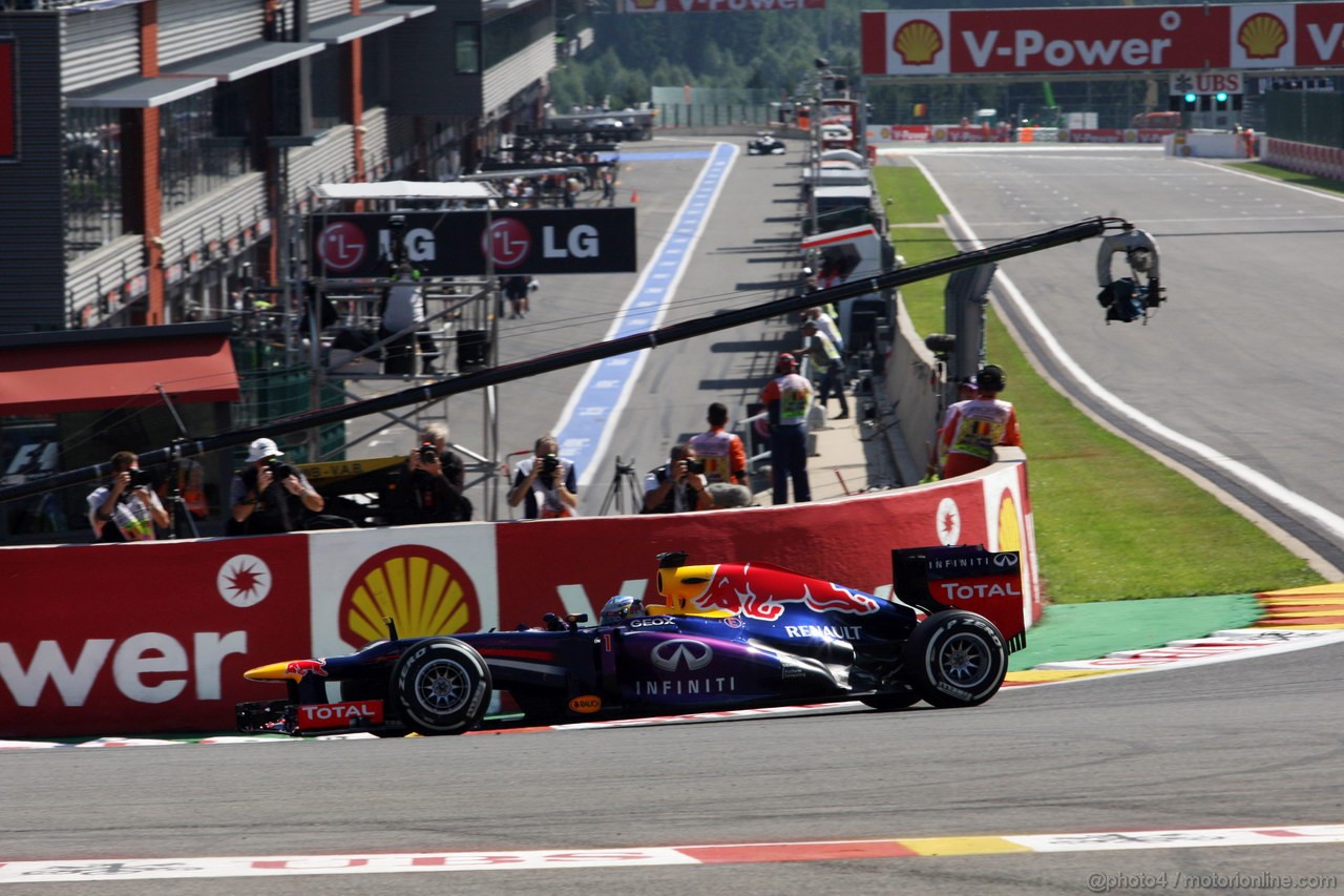 GP BELGIO, 23.08.2013- Prove Libere 2, Sebastian Vettel (GER) Red Bull Racing RB9 