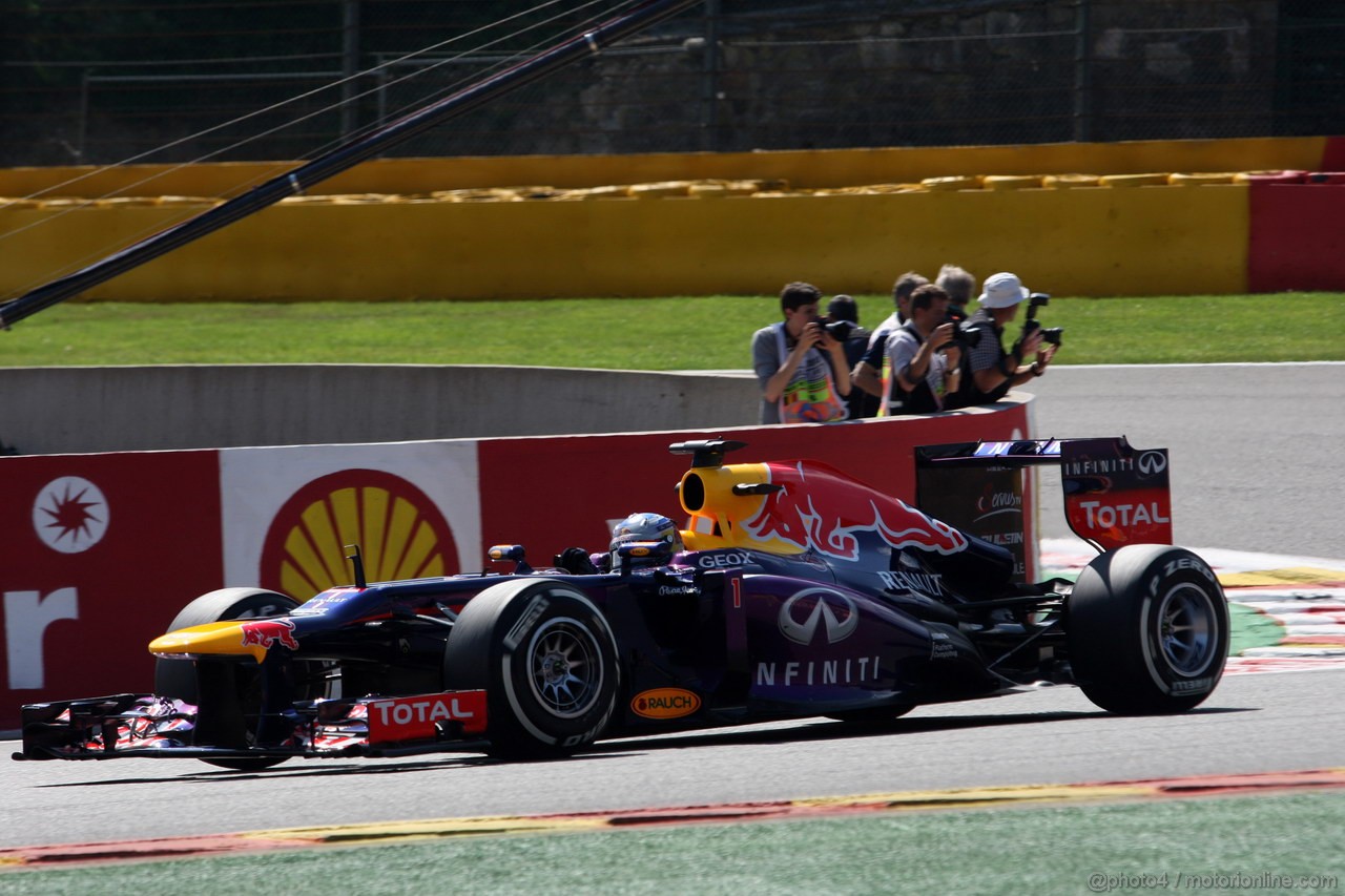 GP BELGIO, 23.08.2013- Prove Libere 2, Sebastian Vettel (GER) Red Bull Racing RB9 