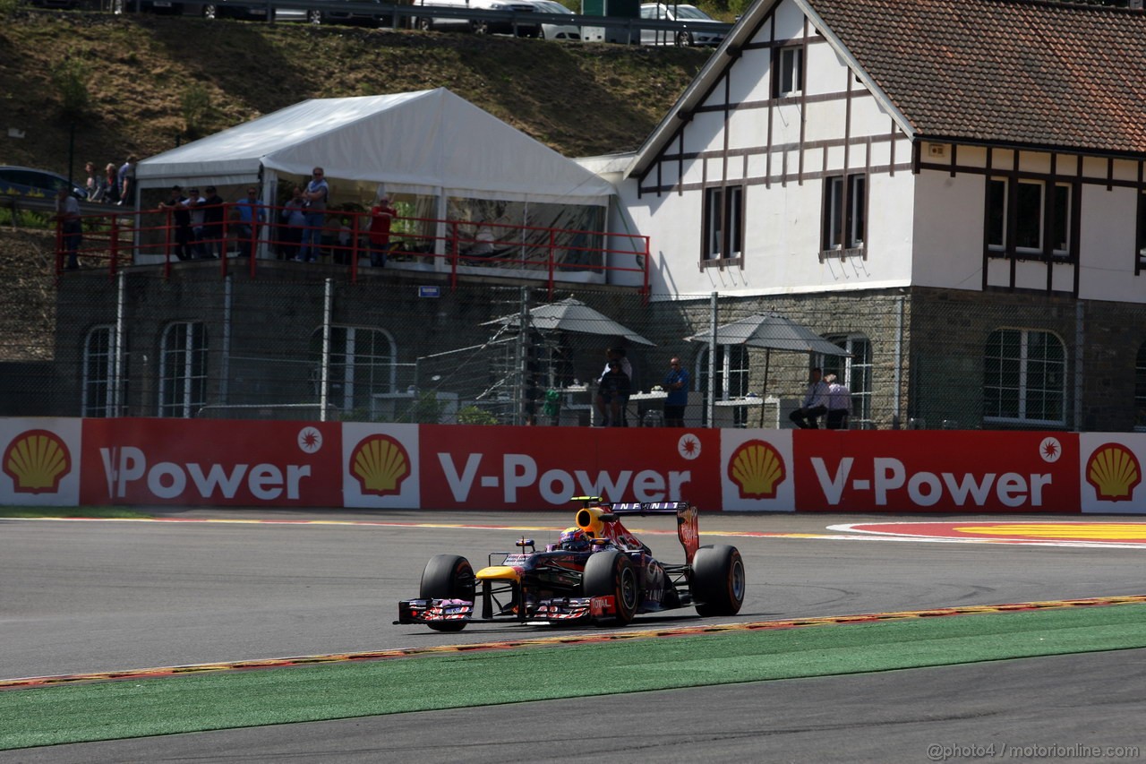 GP BELGIO, 23.08.2013- Prove Libere 2, Mark Webber (AUS) Red Bull Racing RB9 