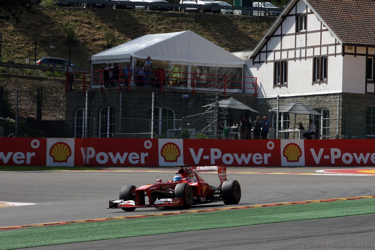 GP BELGIO, 23.08.2013- Prove Libere 2, Fernando Alonso (ESP) Ferrari F138 