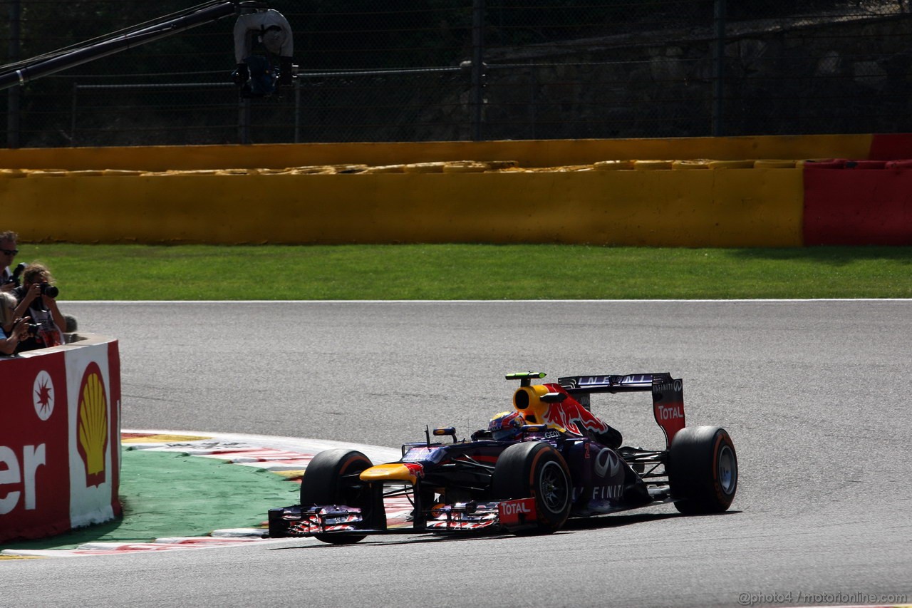 GP BELGIO, 23.08.2013- Prove Libere 2, Mark Webber (AUS) Red Bull Racing RB9 