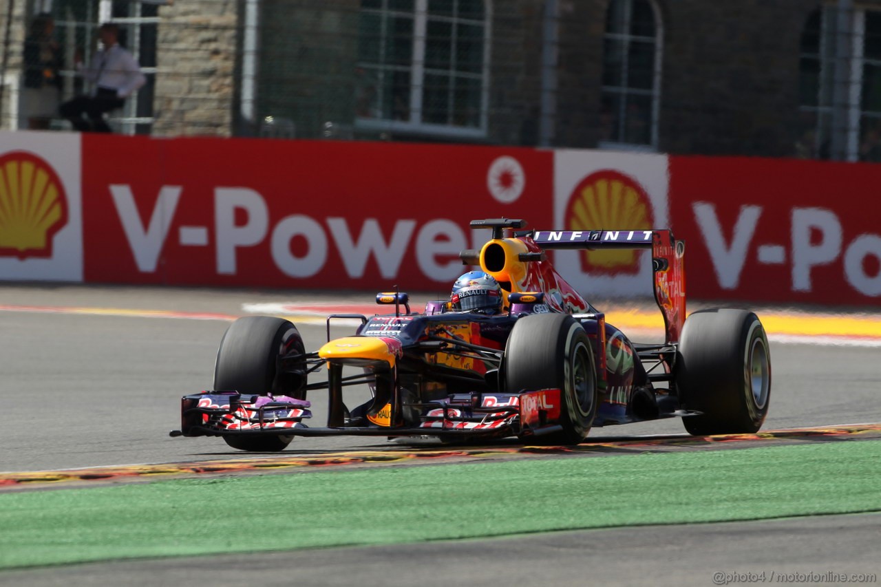 GP BELGIO, 23.08.2013- Prove Libere 2, Sebastian Vettel (GER) Red Bull Racing RB9 