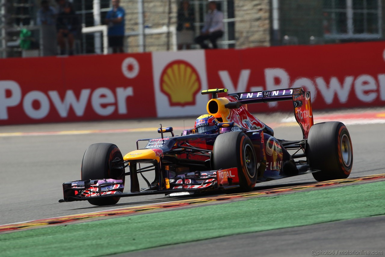 GP BELGIO, 23.08.2013- Prove Libere 2, Mark Webber (AUS) Red Bull Racing RB9 