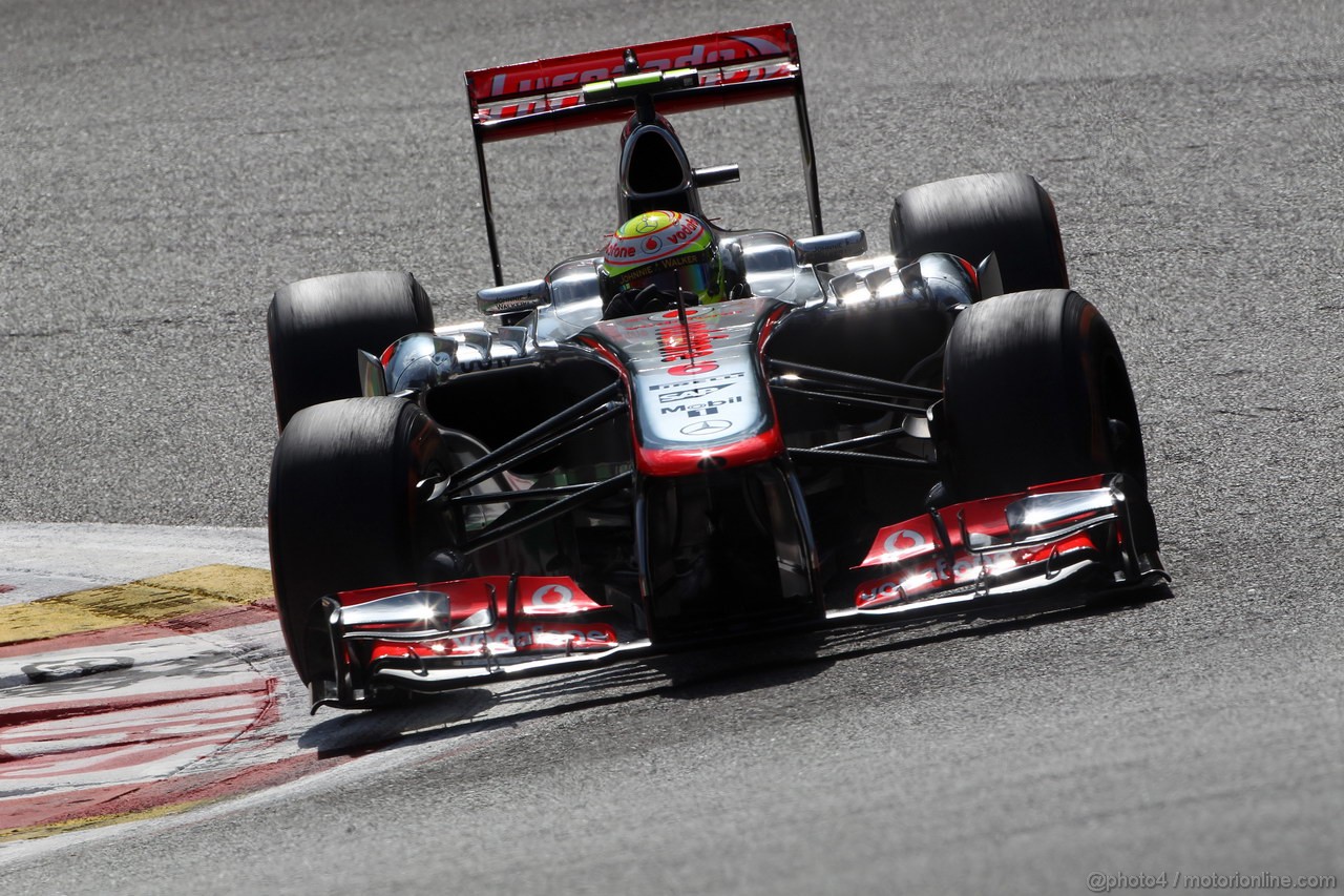 GP BELGIO, 23.08.2013- Prove Libere 2, Sergio Perez (MEX) McLaren MP4-28 