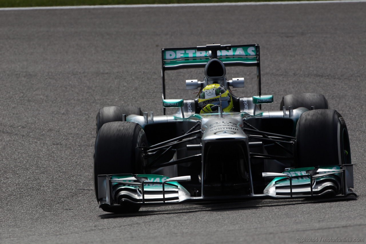 GP BELGIO, 23.08.2013- Prove Libere 2, Nico Rosberg (GER) Mercedes AMG F1 W04 